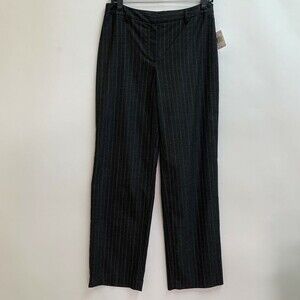 Charter Club Pants Size 6 Charcoal Gray Brown White Striped NWT Katherine Fit